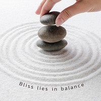 Bliss balance wellness template vector minimal social media post