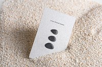 Minimal business card mockup psd with zen stones in wellness concept