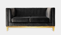 Leather tuxedo sofa mockup psd living room furniture