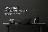 Spa bathroom interior mockup psd