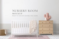 Nursery room interior mockup psd