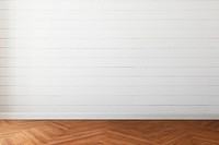 Empty room with white wood paneling wall