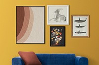 Gallery wall in a modern living room