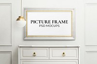 Luxury picture frame mockup psd wall decoration home interior