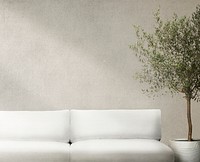 Living room wall mockup psd interior design