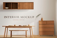 Japandi room interior mockup psd minimal home design