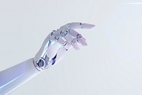 Cyborg hand finger psd background, technology of artificial intelligence