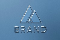 Editable business logo psd  in embossed style