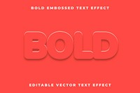 Bold embossed editable vector text effect