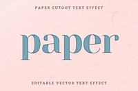 Paper cutout editable vector text effect
