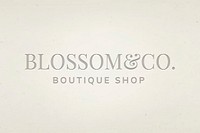 Editable boutique business logo vector with blossom and co text