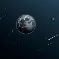 Solar system universe background psd with earth in aesthetic style