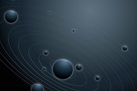 Solar system galaxy background psd with planets in aesthetic style