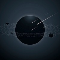 Aesthetic planet galaxy background vector in gradient gray and blue