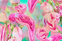 Floral background vector, pink rose psychedelic art