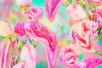 Floral background PSD, pink rose psychedelic art