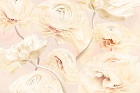 Aesthetic background, trippy beige buttercup flower