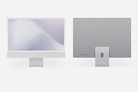 Computer desktop screen mockup psd gray digital device minimal style