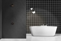 Luxury bathroom wall mockup psd authentic interior design