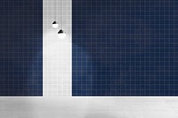 Modern tile wall mockup psd authentic empty room interior design