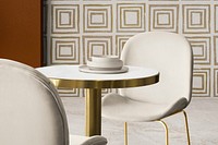 Luxury furniture mockup psd in authentic dining room interior design