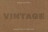 Deboss text effect vector editable template