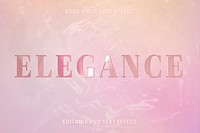 Rose gold text effect psd editable template