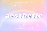 Glowing rainbow text effect psd editable template