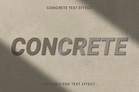Concrete texture text effect psd editable template