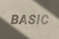 Basic text in brown concrete textured font