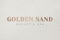 Metallic gold logo template psd for spa business