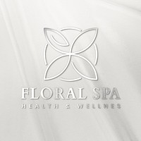 Spa business metal logo effect, editable template PSD