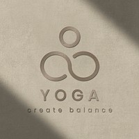 Yoga business embossed logo effect, editable template PSD