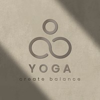 Yoga business embossed logo effect, editable template vector