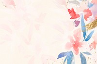 Flowers border background watercolor in pink spring season