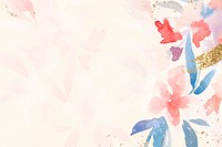 Flowers background watercolor vector in pink spring season