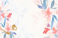 Flowers frame background watercolor in pink spring season