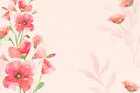 Poppy background watercolor flower psd in pink spring season