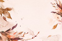 Beautiful leaf watercolor background vector in brown autumn season