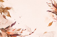Beautiful leaf watercolor background psd in brown autumn season