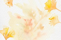 Gingko leaf border background psd in yellow watercolor autumn season