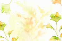 Aesthetic leaf watercolor background psd in green autumn season