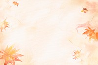 Aesthetic leaf watercolor background psd in orange autumn season