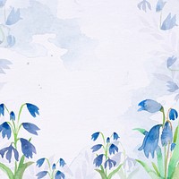 Early scilla flower background vector in blue watercolor winter season