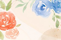 Orange rose frame background psd spring watercolor illustration