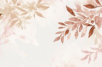 Brown watercolor leaf background aesthetic autumn season