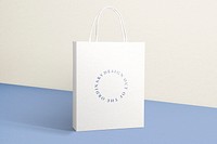Paper shopping bag mockup psd in minimal style