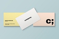 Minimal business card mockup psd in pastel