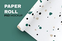 Terrazzo paper roll mockup psd in minimal design