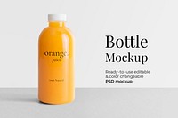 Juice plastic bottle mockup psd with label product packaging